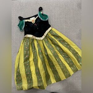 Disney Parks Frozen Anna Costume Dress Girls Size 6 – Black/Green Gold Trim